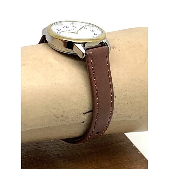 Timex Women\'s Watch TW2P78700 Indiglo Quartz Two Tone White Dial Brown L…